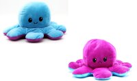 Oktopus Reversible Rainbow Kuscheltier Wende Plüschtier Octopus groß 20 cm doppelseitiger Flip Spielzeug Geschenkidee Die Farben sind unsortiert und Nicht wählbar