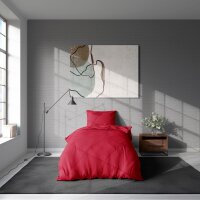 Soma Renforcé Bettwäsche 135 x 200 cm Bettbezug 135 cm x 200 cm  Kopfkissenbezug 80 x 80 cm uni rot