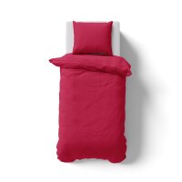 Soma Renforcé Bettwäsche 135 x 200 cm Bettbezug 135 cm x 200 cm  Kopfkissenbezug 80 x 80 cm uni rot