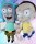 Soma Rick & Morty Kuscheltier Rick and Morty Plüsch Plüschfigur XXL 67 cm Teddybär Stofftier Glücksbärchen für Kinder (Morty Mund zu 67 cm)