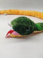 Plüschtier Plüschschlange XXL Plüsch-Schlange weich gefüllt, ideal zum Trösten Kuscheln Einschlafhilfe Toys Schlange Snake Kuscheltier (Grün Gelb Anaconda 120 cm)