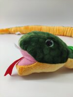 Plüschtier Plüschschlange XXL Plüsch-Schlange weich gefüllt, ideal zum Trösten Kuscheln Einschlafhilfe Toys Schlange Snake Kuscheltier (Grün Gelb Anaconda 120 cm)