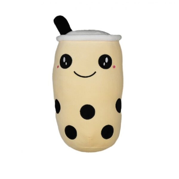 Bubble Tea Plüschtier Boba Kuscheltier Plüschpuppen Weiche XXL 30 cm  Kuscheltier Tee Weiche Puppe Teetasse Kissen Kinderspielzeug Beige natur