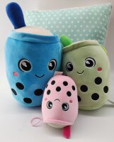 Bubble Tea Plüschtier Boba Kuscheltier Plüschpuppen Weiche Kuscheltier Tee Weiche Puppe Teetasse Kissen Kinderspielzeug (Grün, 15 cm)