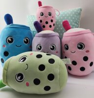 Bubble Tea Plüschtier Boba Kuscheltier Plüschpuppen Weiche Kuscheltier Tee Weiche Puppe Teetasse Kissen Kinderspielzeug (Grün, 20 cm)