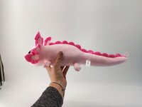 Axolotl Echse Molch Kuscheltier Figur Plüsch Tintenfisch Spiel Puppe XL 25 cm Plüschtier Püsch Wassertier rosa pink