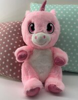 Kuscheltier Plüschtier XXL Plüsch Einhorn Regenbogen Glubschi Unicorn für Mädchen, Jungen & Babys Flauschiges Stofftier zum Spiele (rosa pink weiß, 25 cm)