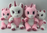 Kuscheltier Plüschtier XXL Plüsch Einhorn Regenbogen Glubschi Unicorn für Mädchen, Jungen & Babys Flauschiges Stofftier zum Spiele (rosa pink weiß, 25 cm)