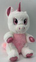 Kuscheltier Plüschtier XXL Plüsch Einhorn Regenbogen Glubschi Unicorn für Mädchen, Jungen & Babys Flauschiges Stofftier zum Spiele (weiß rosa, 25 cm)