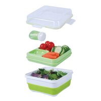 cool gear Salatschüssel Lunchbox für Kinder Brotdose für Kinder Kunststoff (PP) BPA-frei, grün, 1,57 L (16 x 16 x 11,5 cm)