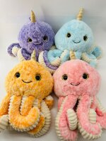 Soma Niedliche Krake Plüsch Spielzeug Octopus Puppe Kuscheltier Cartoon Oktopus Stofftiere Plüschtiere Geburtstag Geschenk XXL (Blau 20 cm)