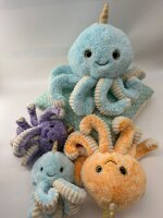 Soma Niedliche Krake Plüsch Spielzeug Octopus Puppe Kuscheltier Cartoon Oktopus Stofftiere Plüschtiere Geburtstag Geschenk XXL (Blau 30 cm)