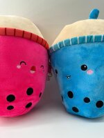 Bubble Tea Plüschtier Boba Kuscheltier Plüschpuppen Weiche Kuscheltier Tee Weiche Puppe Teetasse Kissen Kinderspielzeug (blau, 26 cm)