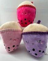 Bubble Tea Plüschtier Boba Kuscheltier Plüschpuppen Weiche Kuscheltier Tee Weiche Puppe Teetasse Kissen Kinderspielzeug (lila, 26 cm)