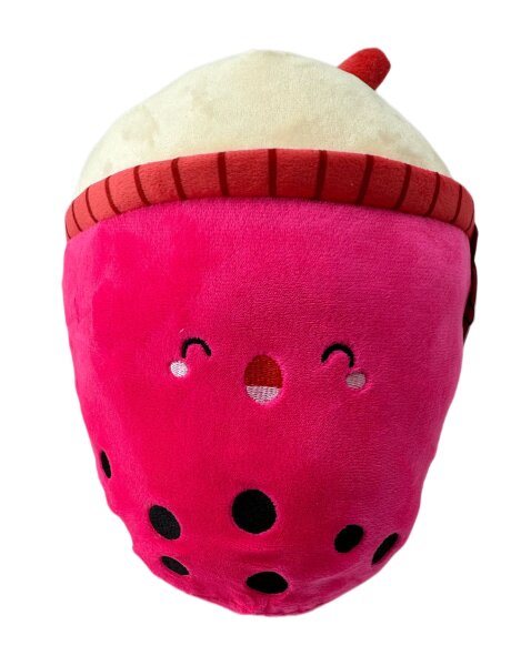 Bubble Tea Plüschtier Boba Kuscheltier Plüschpuppen Weiche Kuscheltier Tee Weiche Puppe Teetasse Kissen Kinderspielzeug (Pink, 26 cm)