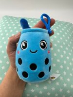 Bubble Tea Plüschtier Boba Kuscheltier Schlüsselanhänger Plüschpuppen Weiche Kuscheltier Tee Weiche Puppe Teetasse Kissen Kinderspielzeug (blau, 11 cm)