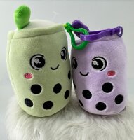 Bubble Tea Plüschtier Boba Kuscheltier Schlüsselanhänger Plüschpuppen Weiche Kuscheltier Tee Weiche Puppe Teetasse Kissen Kinderspielzeug (grün, 11 cm)