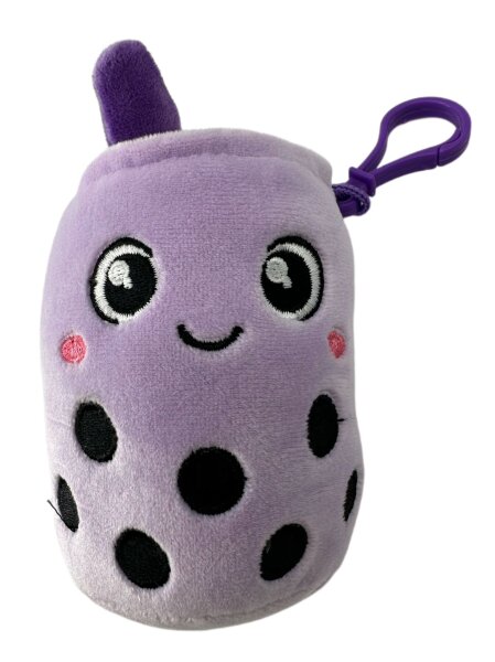 Bubble Tea Plüschtier Boba Kuscheltier Schlüsselanhänger Plüschpuppen Weiche Kuscheltier Tee Weiche Puppe Teetasse Kissen Kinderspielzeug (lila, 11 cm)