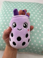 Bubble Tea Plüschtier Boba Kuscheltier Schlüsselanhänger Plüschpuppen Weiche Kuscheltier Tee Weiche Puppe Teetasse Kissen Kinderspielzeug (lila, 11 cm)