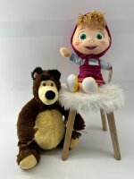 Soma Mascha und der Bär Kuscheltier Plüsch Plüschtier ca. 30 cm Stofftier Spielzeug - kuschelig weich - Geschenk für Baby Kinder Freunde (Masha mit Kleid 30 cm)