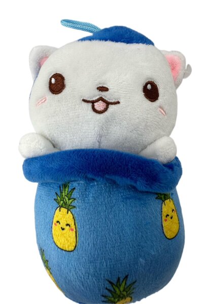 Soma Plüschtier Flauschiges Stofftier Kawaii Katze 20 cm Kuscheltier Spielzeug für Kinder Mädchen Jungen, Schmusetier für Kuscheltierliebhaber Geschenk für Baby Kinder Freunde (Blau)