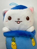 Soma Plüschtier Flauschiges Stofftier Kawaii Katze 20 cm Kuscheltier Spielzeug für Kinder Mädchen Jungen, Schmusetier für Kuscheltierliebhaber Geschenk für Baby Kinder Freunde (Blau)