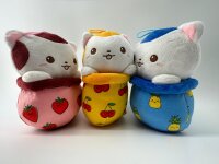 Soma Plüschtier Flauschiges Stofftier Kawaii Katze 20 cm Kuscheltier Spielzeug für Kinder Mädchen Jungen, Schmusetier für Kuscheltierliebhaber Geschenk für Baby Kinder Freunde (Blau)