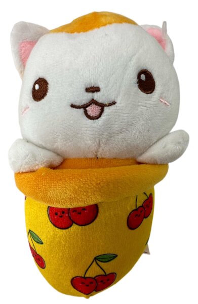 Soma Plüschtier Flauschiges Stofftier Kawaii Katze 20 cm Kuscheltier Spielzeug für Kinder Mädchen Jungen, Schmusetier für Kuscheltierliebhaber Geschenk für Baby Kinder Freunde (Gelb)