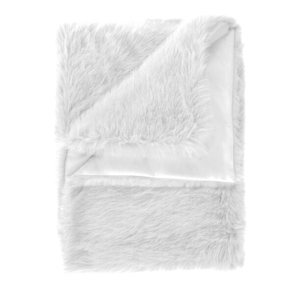 Heckett and Lane  Perle Plaid 140x200 Misty White Fur Misty-White