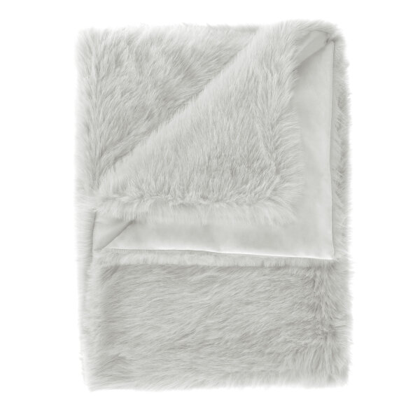 Heckett and Lane  Perle Plaid 140x200 Silver Grey Fur Silver-Grey