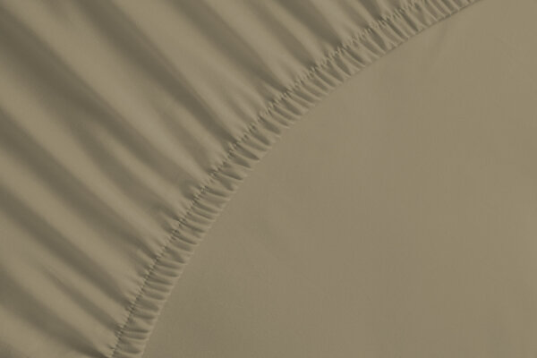 Yellow Perkal Percale Spannbetttuch 140x200+40 cm, Safari Sand Uni Safari-Sand 1 Spannbetttuch