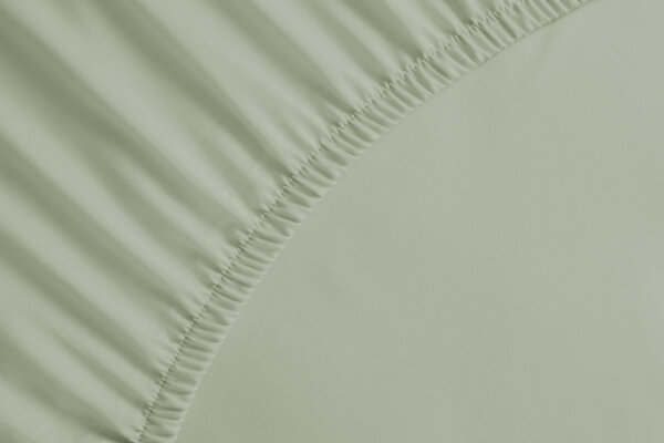 Yellow Perkal Percale Spannbetttuch 180x210-220+40 cm, Silent Green Uni Silent-Green 1 Spannbetttuch