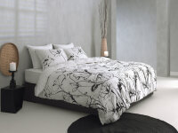 Zo!Home Mako Satin Taleen Bettwäsche 155 White Flowers White 1 Bettbezug 155x220cm + 1 Kissenbezug 80x80cm