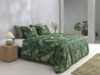 Zo!Home Mako Satin Alanzo Bettwäsche 135 Green Flora Green 1 Bettbezug 135x200cm + 1 Kissenbezug 80x80cm