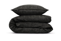 Zo!Home  Lino Bettwäsche 135 Midnight Black Uni Midnight-Black 1 Bettbezug 135x200cm + 1 Kissenbezug 80x80cm