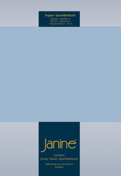 Janine Elastic-Jersey, 95% Baumwolle, 5% Elasthan Spannbettlaken TO SpB.200x200 1 teilig  TOPPER 5001-32-377 perlblau