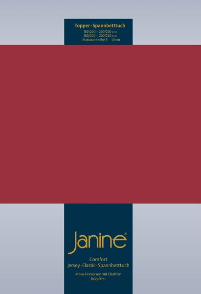 Janine Elastic-Jersey, 95% Baumwolle, 5% Elasthan Spannbettlaken TO SpB.200x200 1 teilig  TOPPER 5001-71-377 granat