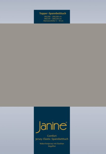 Janine Elastic-Jersey, 95% Baumwolle, 5% Elasthan Spannbettlaken TO SpB.100x200 1 teilig  TOPPER 5001-77-380 vulkan