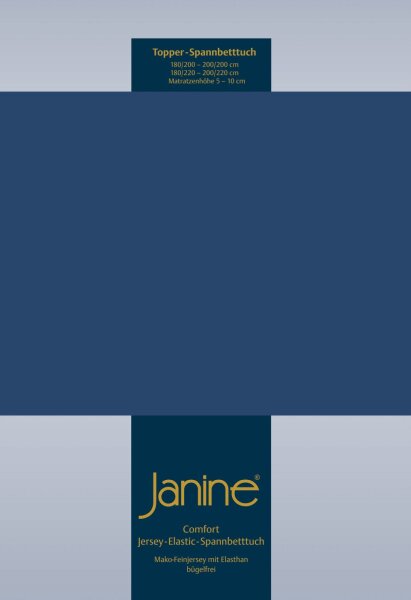 Janine Elastic-Jersey, 95% Baumwolle, 5% Elasthan Spannbettlaken TO SpB.100x200 1 teilig  TOPPER 5001-82-380 marine