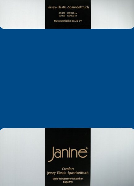 Janine Elastic-Jersey, 95% Baumwolle, 5% Elasthan Spannbettlaken SpB - 200x200 1 teilig  ELASTIC-JERSEY 5002-272-377 royalblau