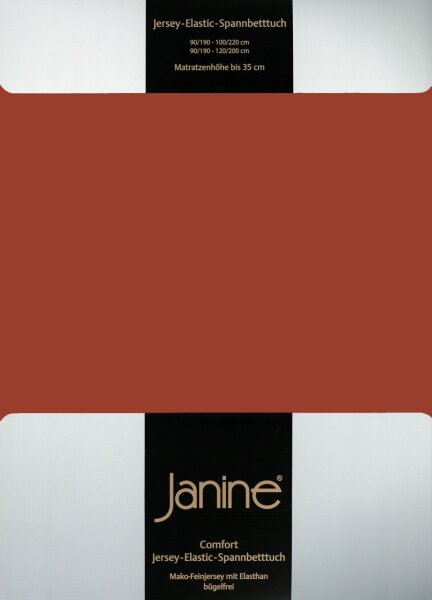 Janine Elastic-Jersey, 95% Baumwolle, 5% Elasthan Spannbettlaken SpB - 200x200 1 teilig  ELASTIC-JERSEY 5002-464-377 tabasco