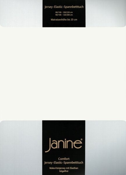 Janine Elastic-Jersey, 95% Baumwolle, 5% Elasthan Spannbettlaken SpB - 200x200 1 teilig  ELASTIC-JERSEY 5002-09-377 ecru