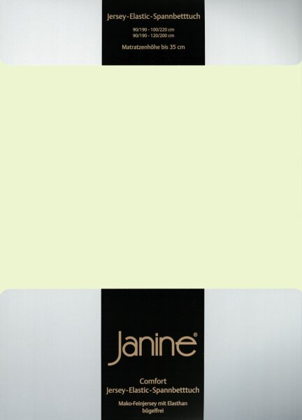 Janine Elastic-Jersey, 95% Baumwolle, 5% Elasthan Spannbettlaken SpB. 100x200 1 teilig  ELASTIC-JERSEY 5002-06-380 limone