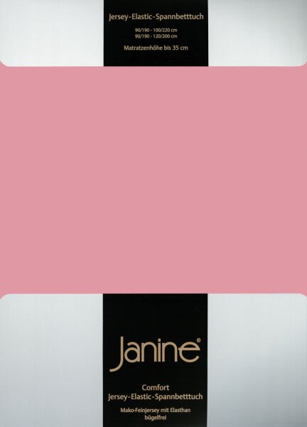 Janine Elastic-Jersey, 95% Baumwolle, 5% Elasthan Spannbettlaken SpB. 100x200 1 teilig  ELASTIC-JERSEY 5002-21-380 altrosé