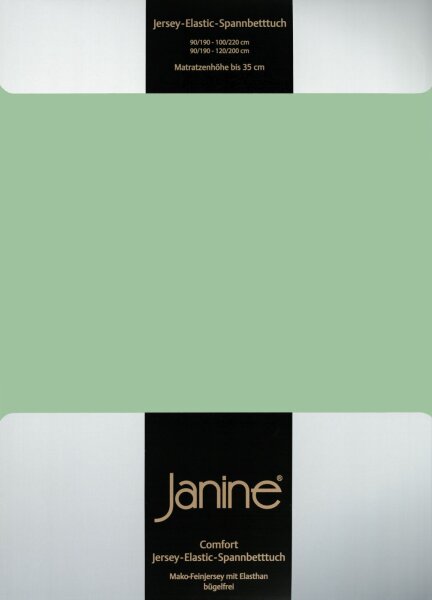 Janine Elastic-Jersey, 95% Baumwolle, 5% Elasthan Spannbettlaken SpB. 100x200 1 teilig  ELASTIC-JERSEY 5002-26-380 lind