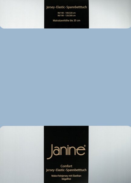 Janine Elastic-Jersey, 95% Baumwolle, 5% Elasthan Spannbettlaken SpB. 100x200 1 teilig  ELASTIC-JERSEY 5002-32-380 perlblau