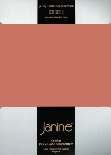 Janine Elastic-Jersey, 95% Baumwolle, 5% Elasthan Spannbettlaken SpB. 100x200 1 teilig  ELASTIC-JERSEY 5002-54-380 siena