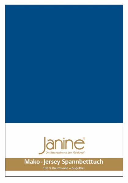 Janine Mako-Feinjersey, 100% Baumwolle Spannbettlaken SpB- 200x200 1 teilig  MAKO-FEINJERSEY 5007-272-377 royalblau