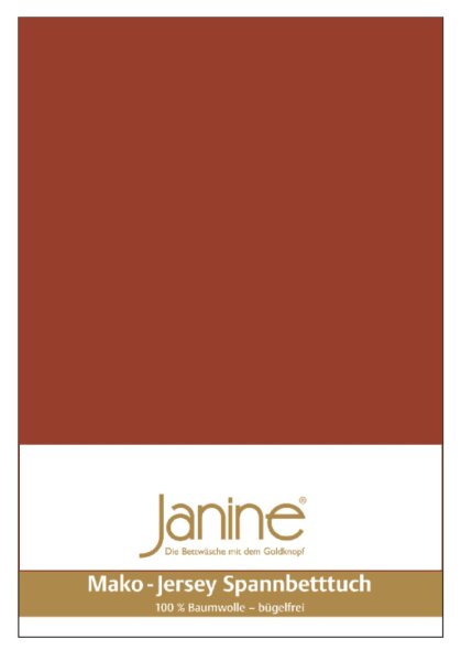 Janine Mako-Feinjersey, 100% Baumwolle Spannbettlaken SpB- 200x200 1 teilig  MAKO-FEINJERSEY 5007-464-377 tabasco