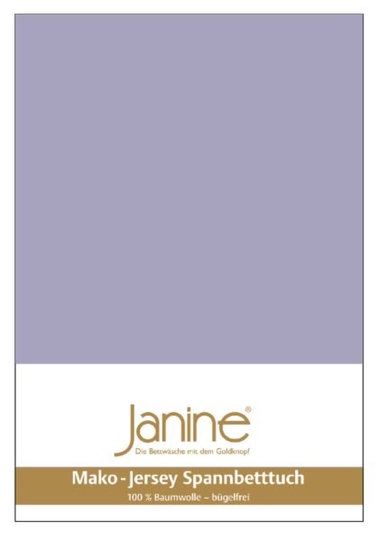 Janine Mako-Feinjersey, 100% Baumwolle Spannbettlaken SpB- 200x200 1 teilig  MAKO-FEINJERSEY 5007-525-377 lavendel